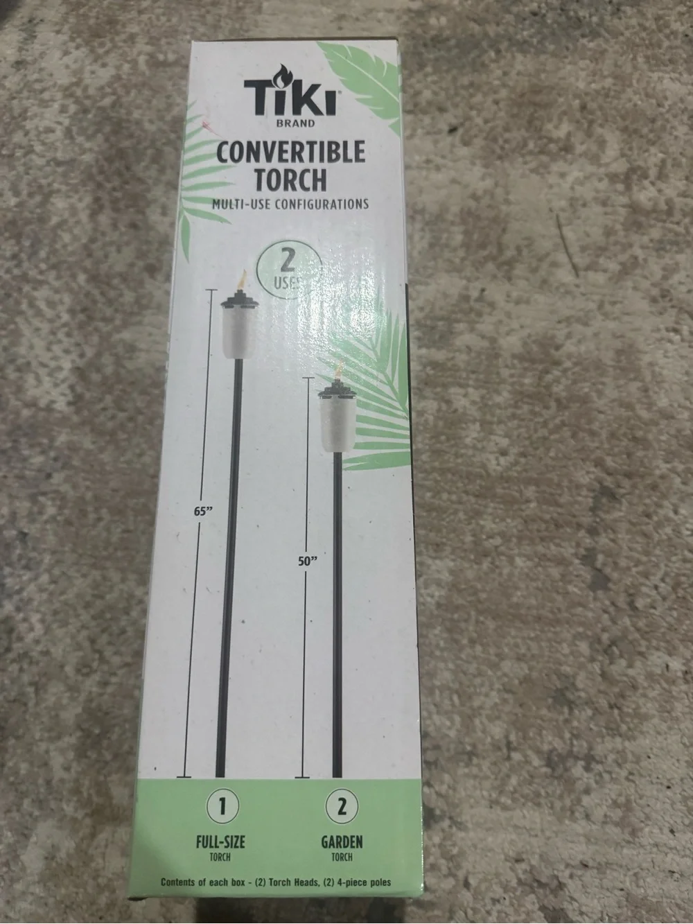 Tiki Torch Convertible - Cream Outdoor Mosquito Repellent (2 Pack)